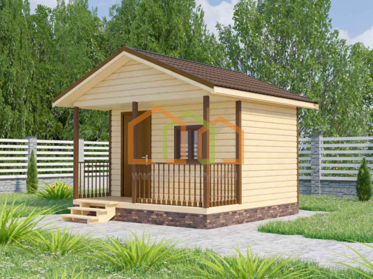 Каркасный дачный домик с террасой Липа (КТ)